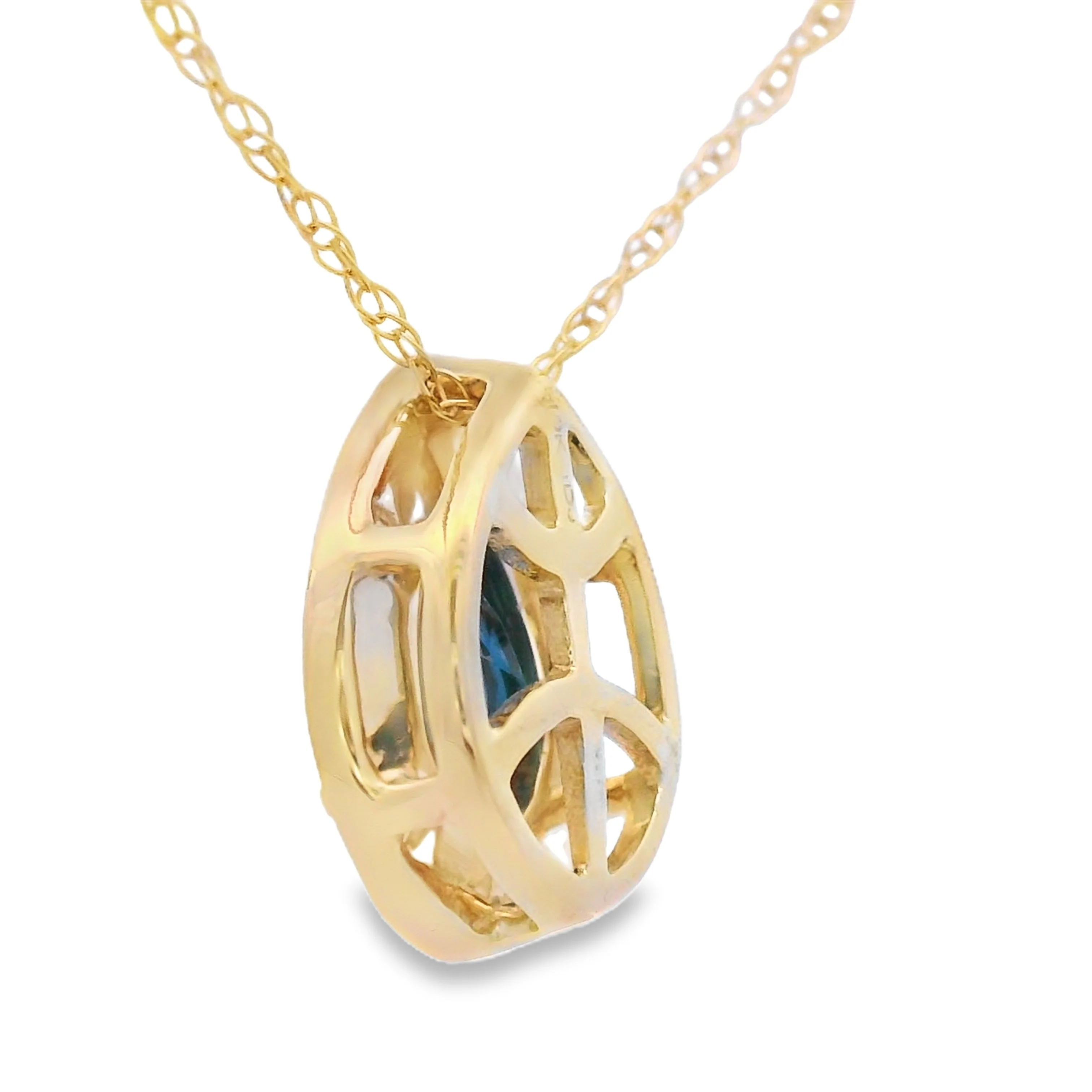 Sapphire Diamond Fashion Pendants 10KT Yellow Gold - Image 2
