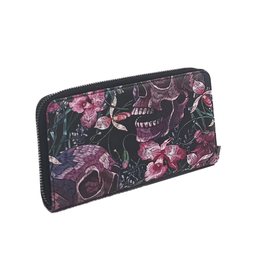 Skulls and Flowers Clutch Wallet - Image 2