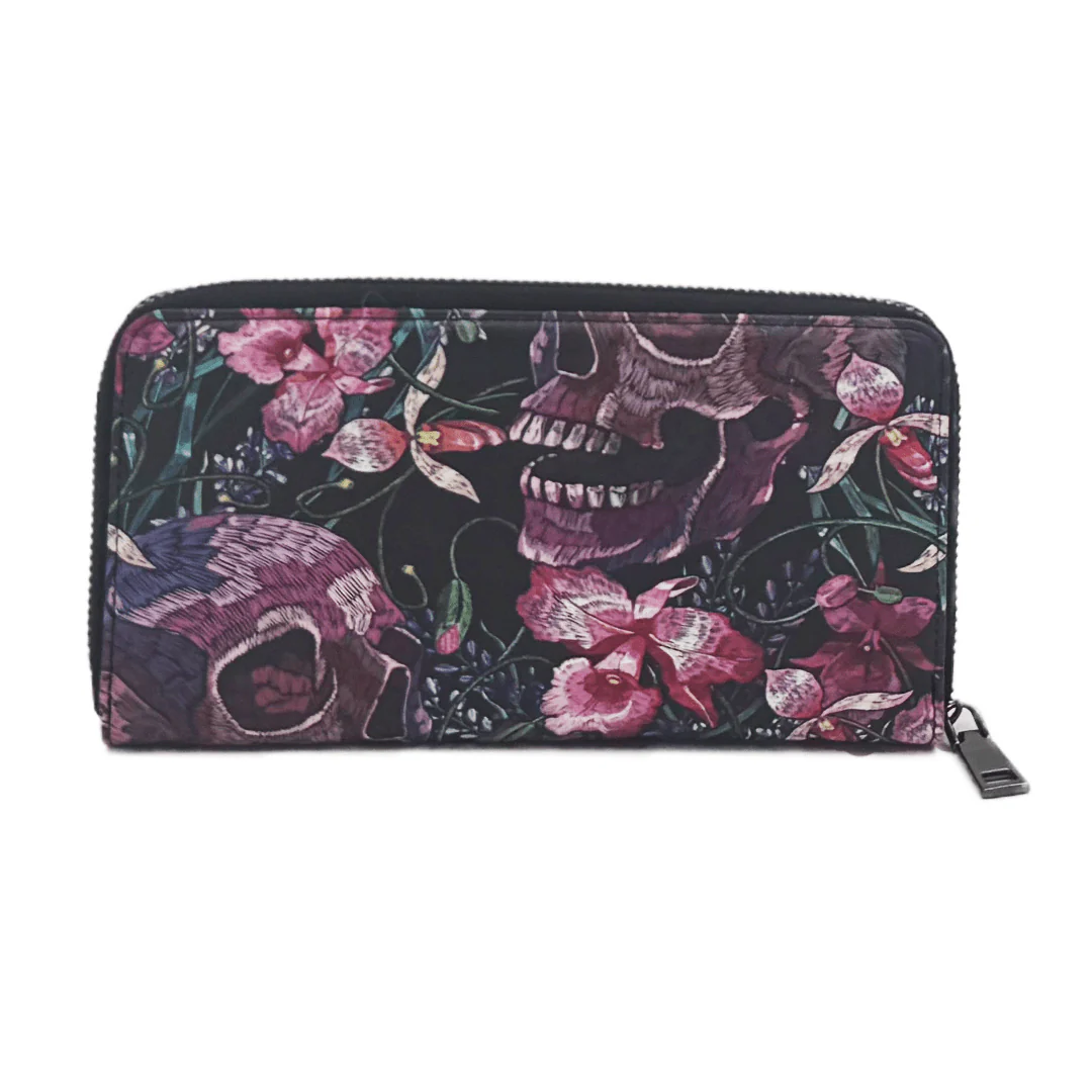 Skulls and Flowers Clutch Wallet - Image 4