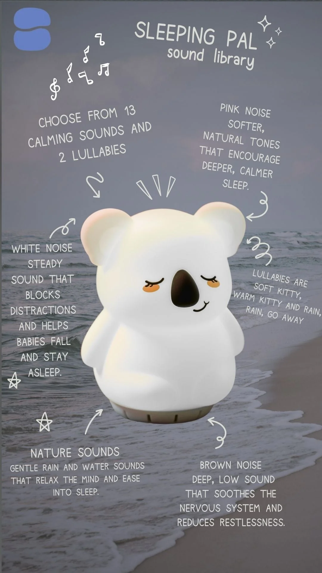 Sleeping Pal Night Light Sound Machine - 'Kyle' The Koala - Image 10