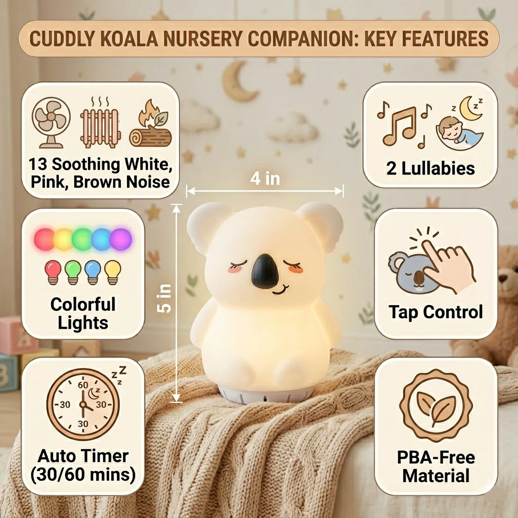 Sleeping Pal Night Light Sound Machine - 'Kyle' The Koala - Image 3