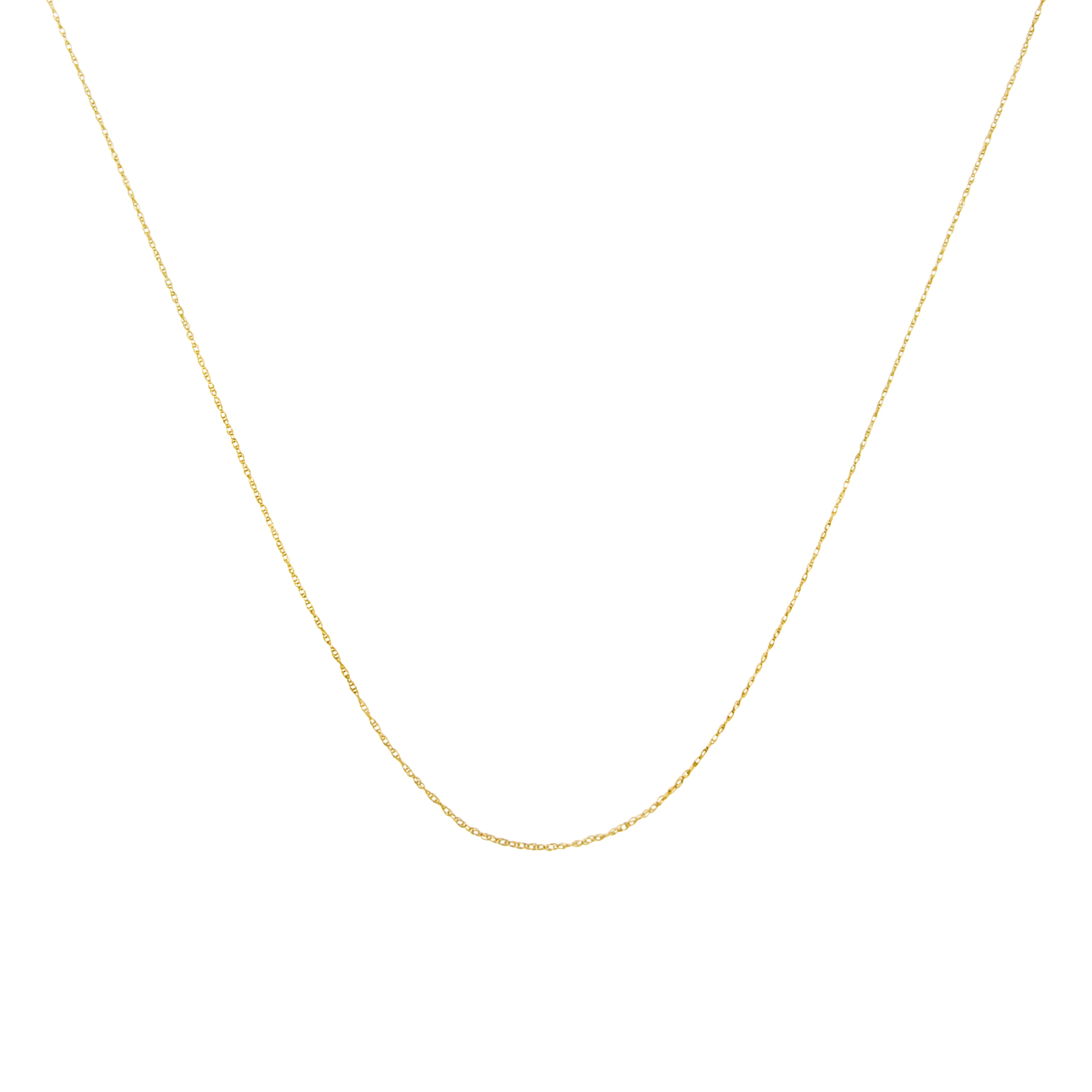 Solid 10K Yellow Gold 0.5mm Slim and Dainty Unisex 18" Rope Chain Necklace - Image 9