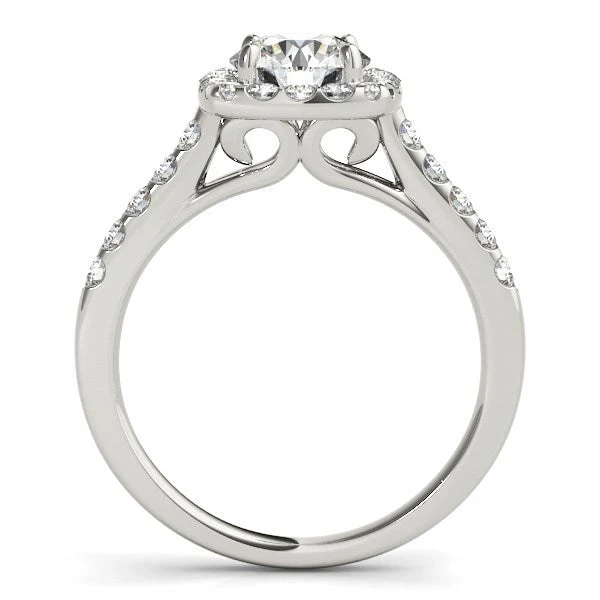 Square Shape Halo Diamond Engagement Ring in 14k White Gold (1 1/2 cttw) - Image 2