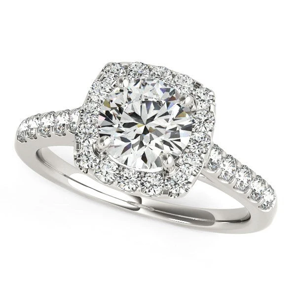 Square Shape Halo Diamond Engagement Ring in 14k White Gold (1 1/2 cttw) - Image 3