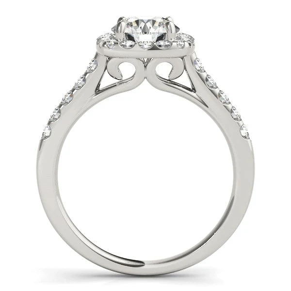 Square Shape Halo Diamond Engagement Ring in 14k White Gold (1 1/2 cttw) - Image 4