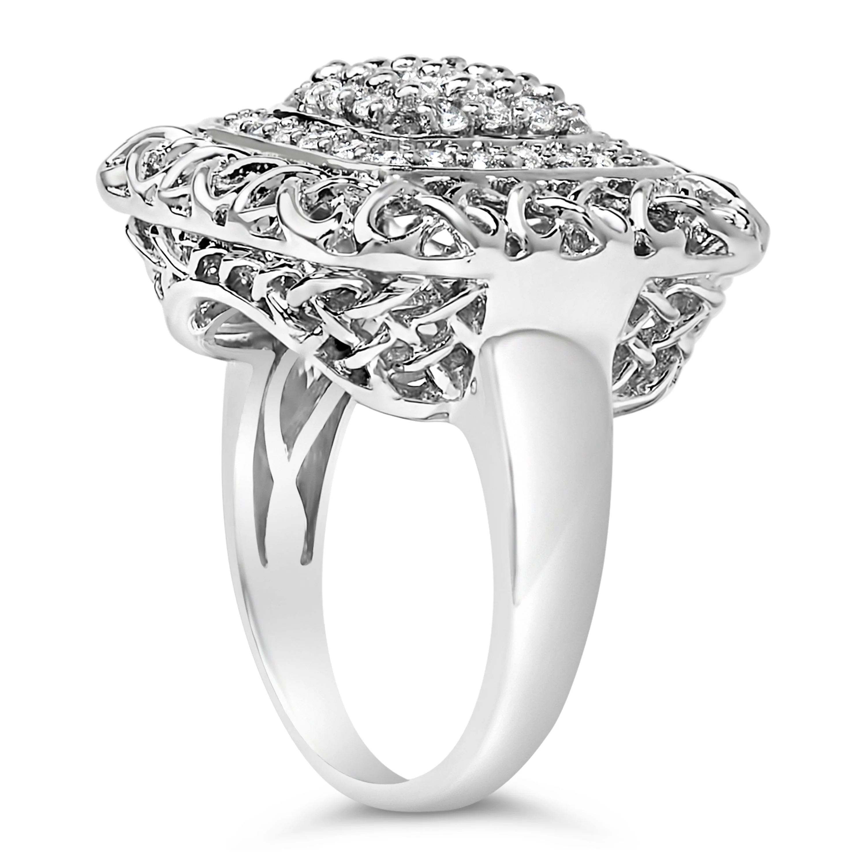 Sterling Silver 1.0 Cttw Diamond Celtic Knot Cocktail Ring - Image 4