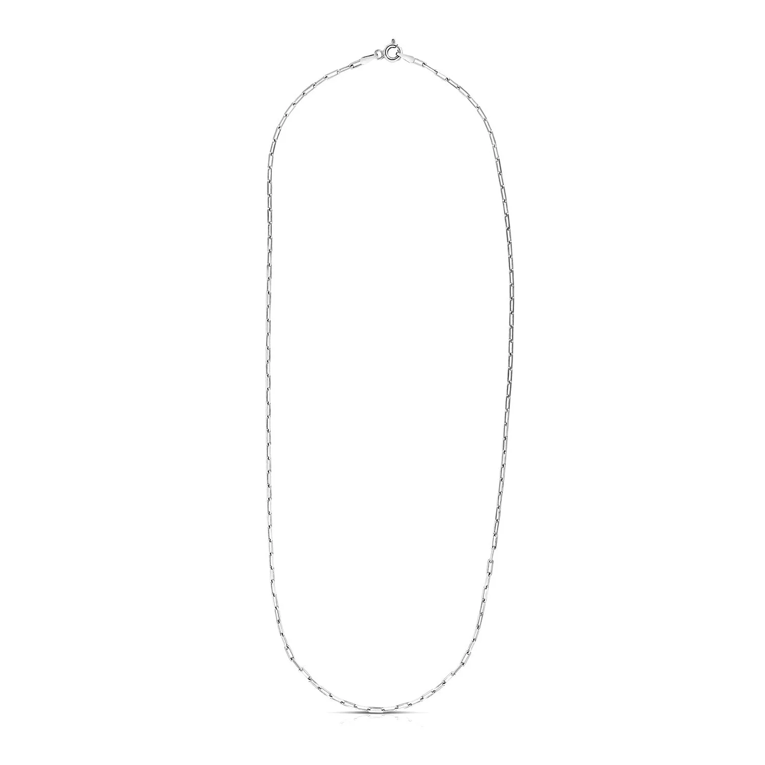 Sterling Silver Rhodium Plated Paperclip Chain (1.8 mm) - Image 6