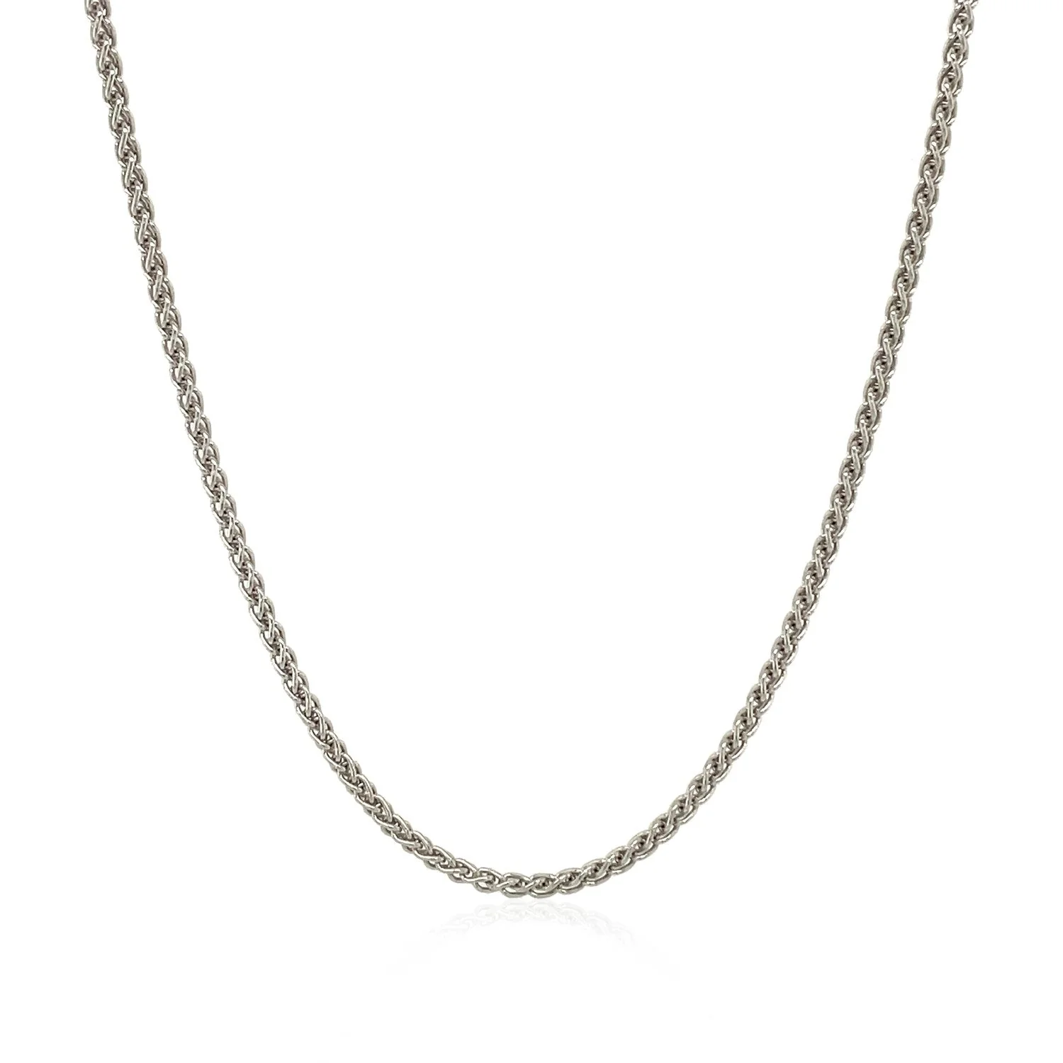 Sterling Silver Rhodium Plated Wheat Chain 1.3mm - Image 7