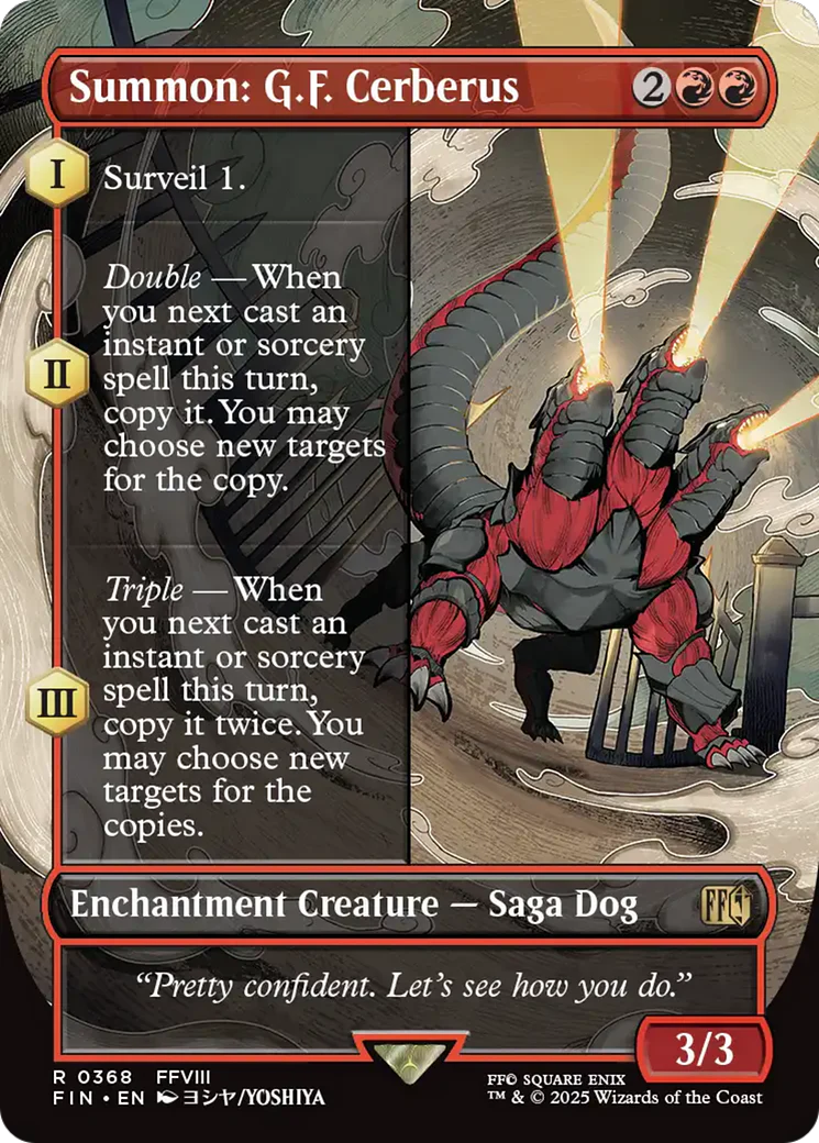Summon: G.F. Cerberus (FIN-368) - FINAL FANTASY: (enchantment) (Borderless) Foil