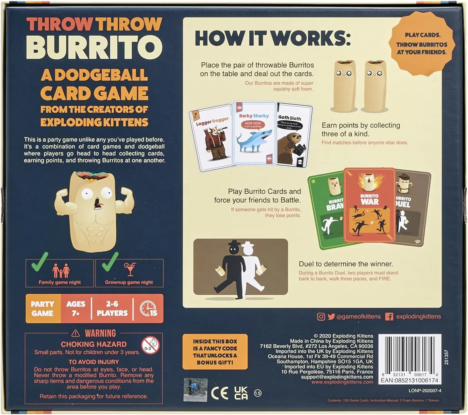 Throw Throw Burrito by Exploding Kittens - A Dodgeball Card Game - Family-Friendly Party Games - for Adults, Teens & Kids - 2-6 Players - Image 3