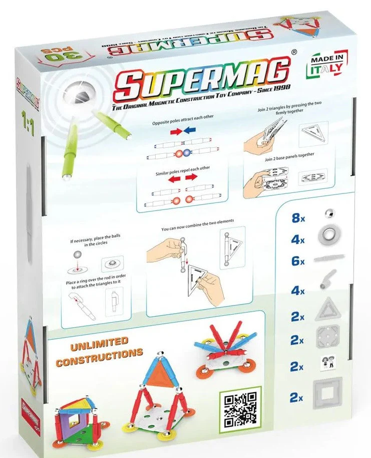 Tinamiri Supermag - House 30 - Magnetic Building Set, Educational construction fun, 30 piece set, Magnet Toys, 0662 - Image 2