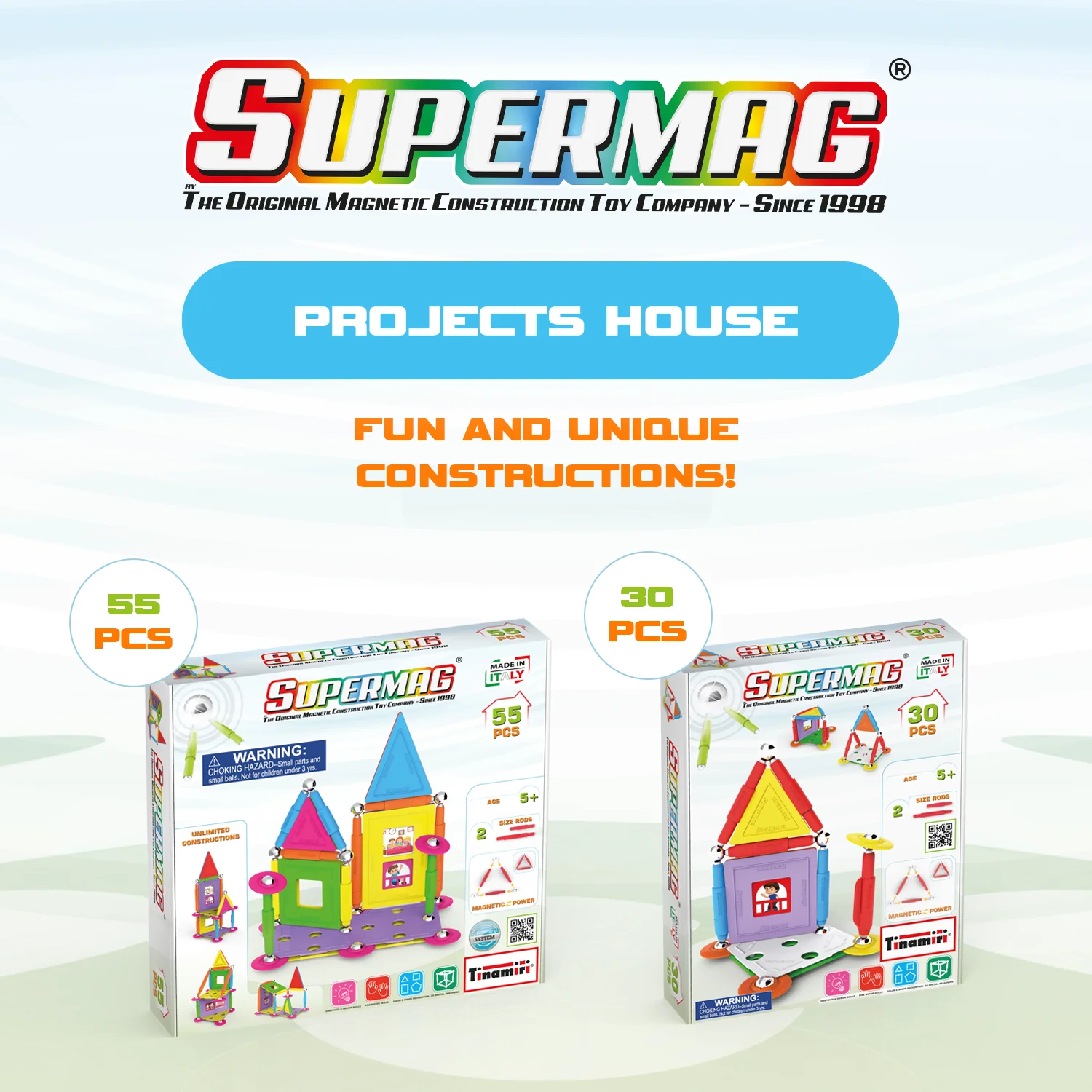 Tinamiri Supermag - House 30 - Magnetic Building Set, Educational construction fun, 30 piece set, Magnet Toys, 0662 - Image 8