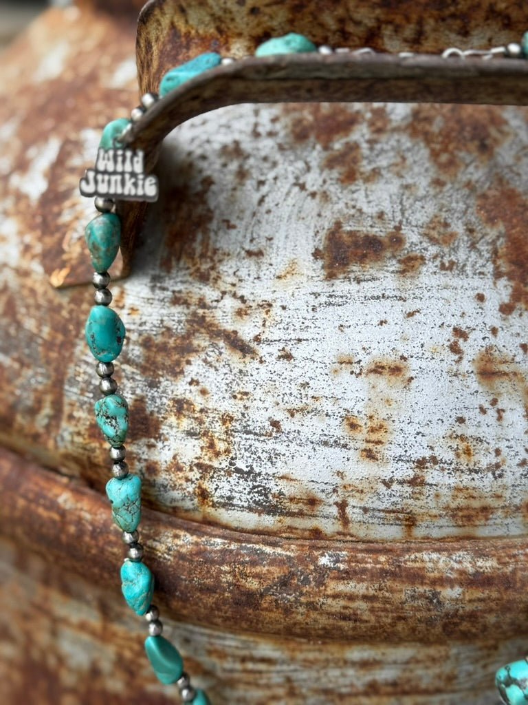 Turquoise Nugget Beaded Necklace - Image 2