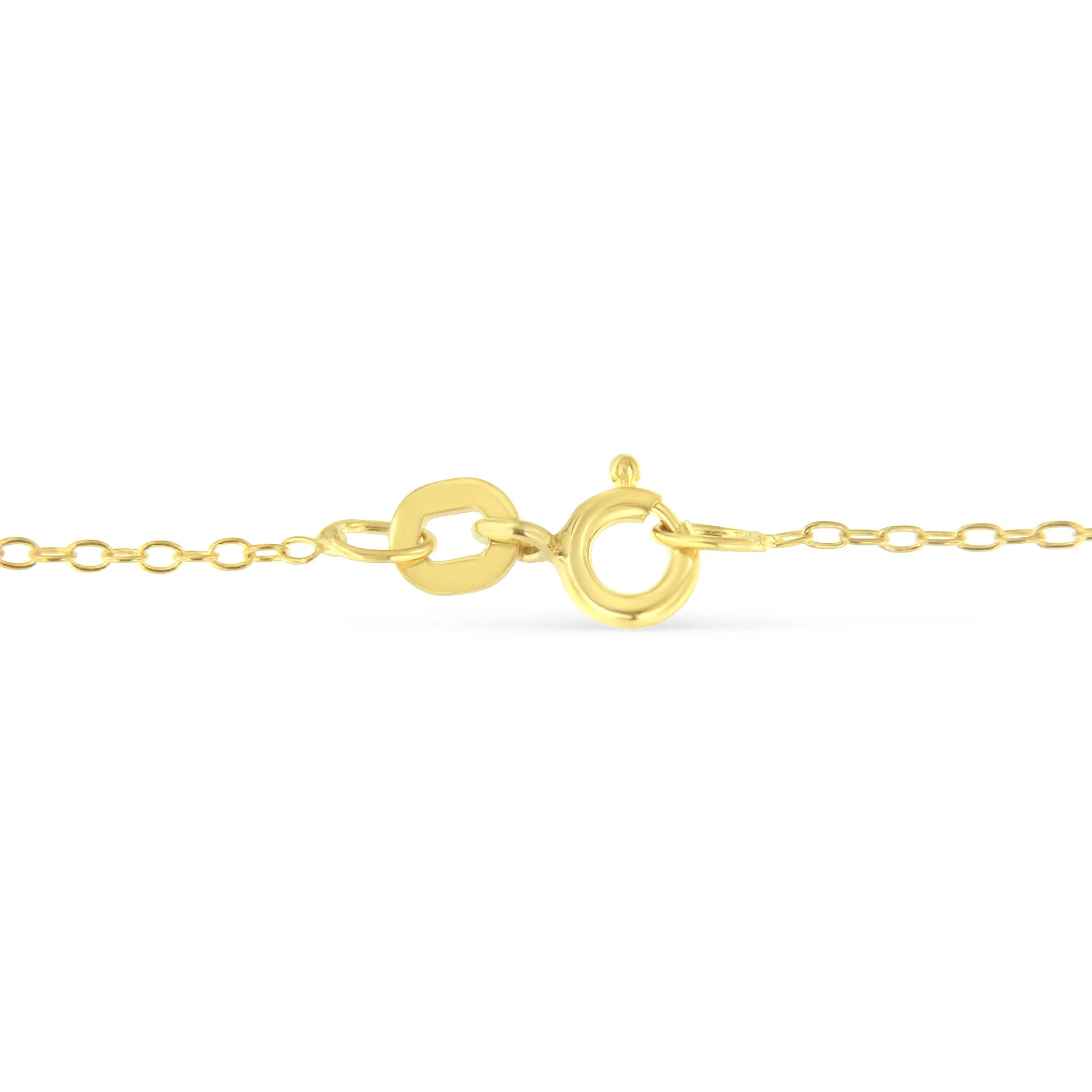 Yellow Color Plated Sterling Silver Diamond Station Necklace (1/2 cttw, K-L Color, I2-I3 Clarity) - Image 4